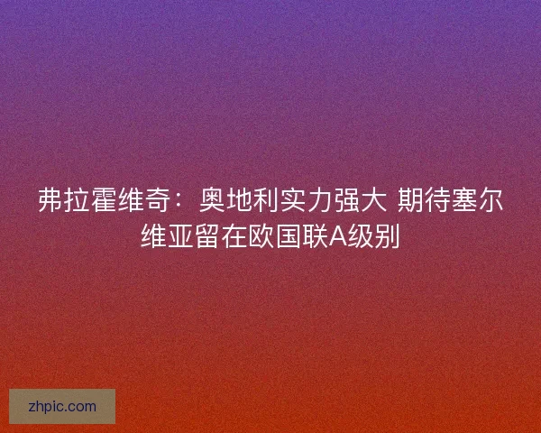 弗拉霍维奇：奥地利实力强大 期待塞尔维亚留在欧国联A级别